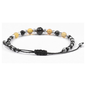 Bransoletka celebrytka czarny TURMALIN BURSZTYN HEMATYT ochrona i szczęście